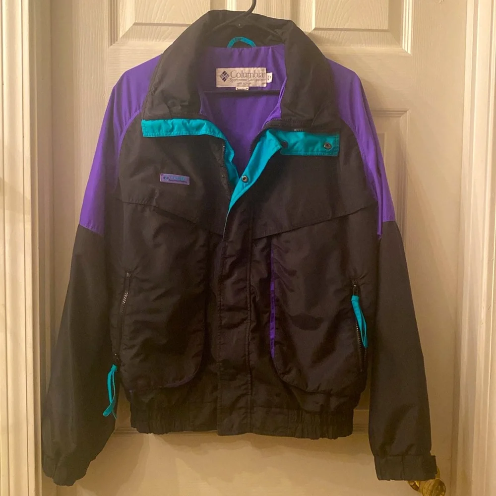 VINTAGE 80s 90s Men’s COLUMBIA Radical Sleeve Color Block Rad Jacket Coat - Picture 3 of 16